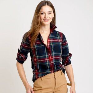 J. Crew Womens Perfect Shirt Size 2 Red Plaid